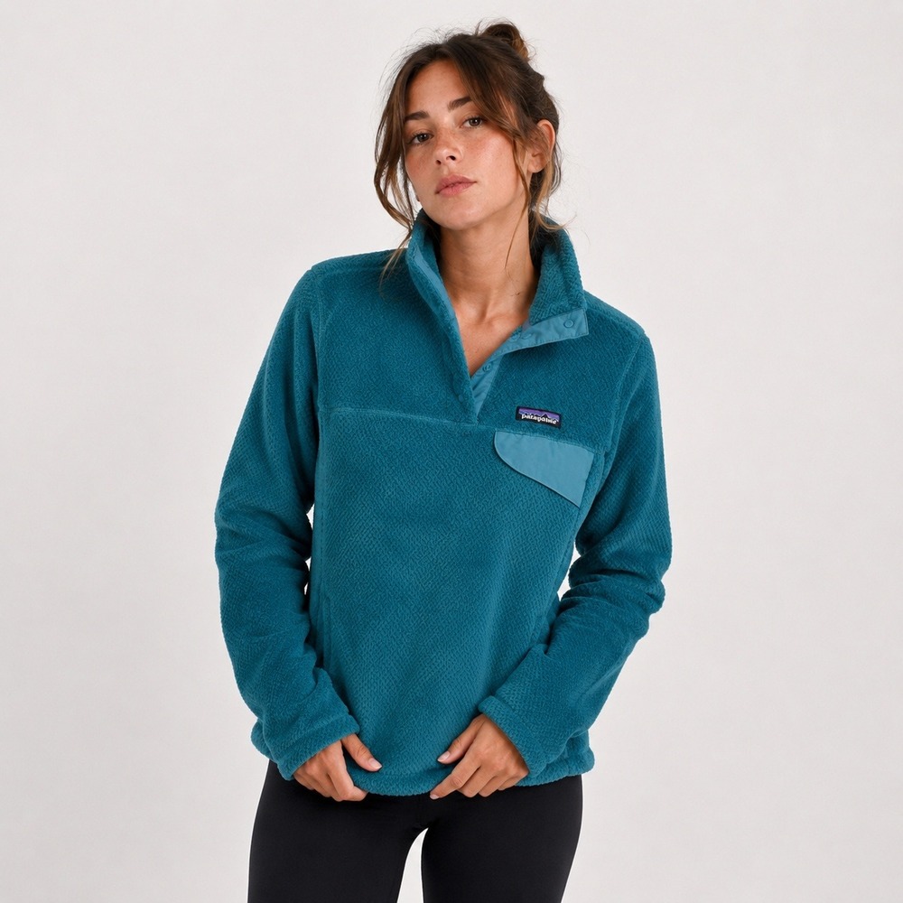 Patagonia‎ Re-Tool Snap-T Fleece Pullover Women XS Teal Blue Slim Fit Hiking